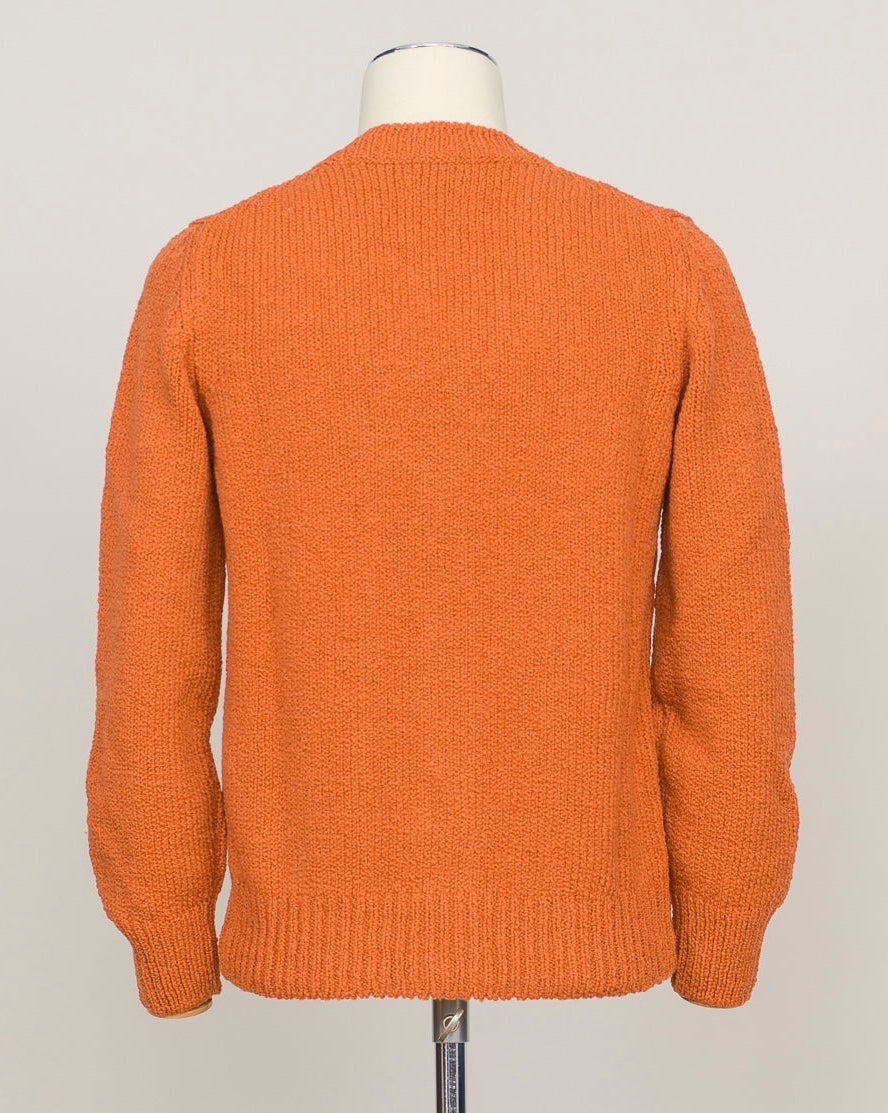 Italian heritage knitwear crafted from pure boiled wool. This cardigan combines warmth with refined simplicity—a versatile layer for any season. Button front, classic fit. Vibrant orange tone adds character to neutral wardrobes. Gran Sasso Boiled Wool Cardigan / Orange