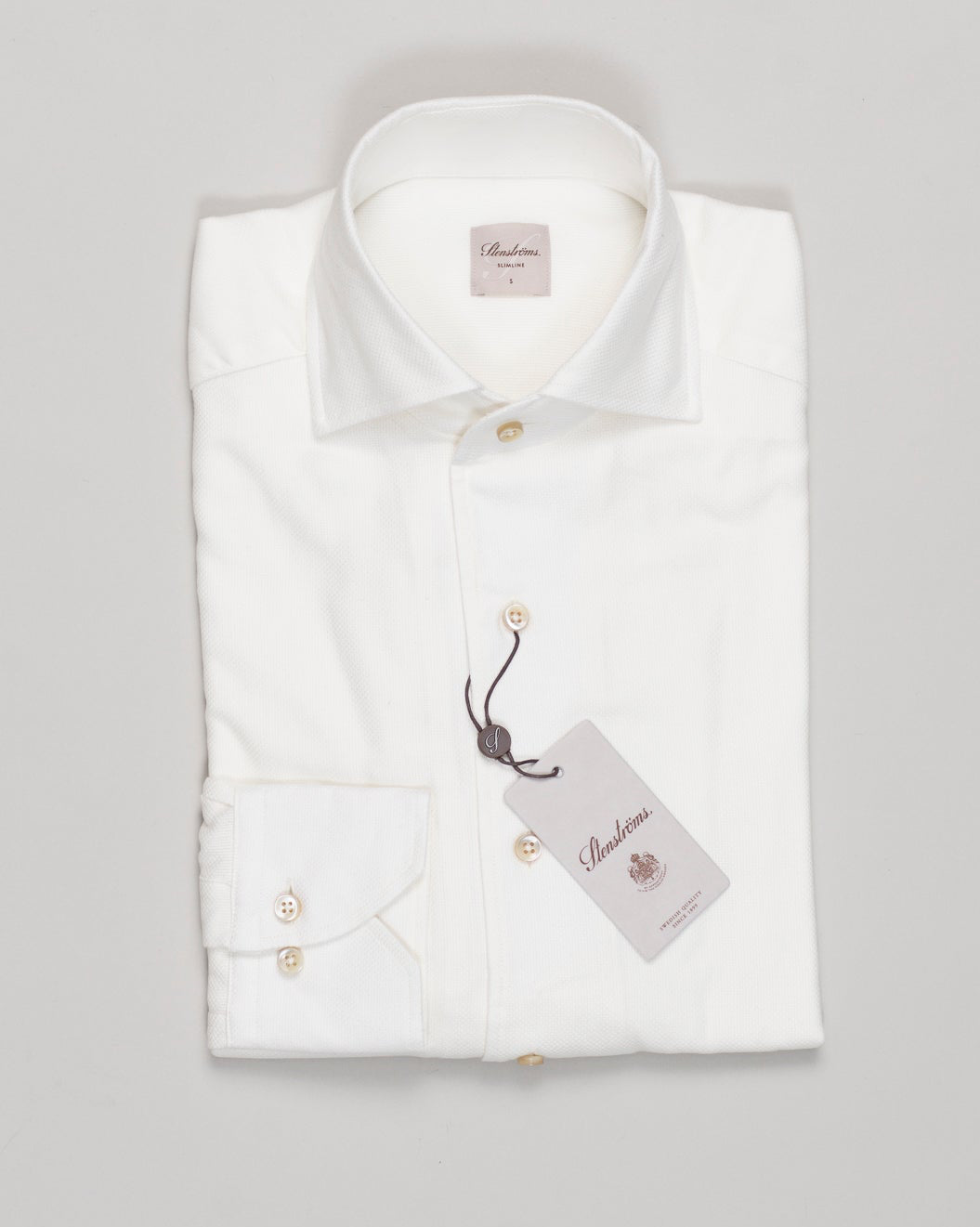 Stenströms Textured Cotton & Lyocell Shirt / Off White