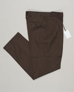 Impeccably tailored pleated trousers in rich brown covert wool. A Caruso signature, cut for refined silhouette and effortless elegance. Premium fabric with subtle texture, designed for versatility across formal and smart-casual occasions. Caruso Pleated Covert Wool Trousers / Brown