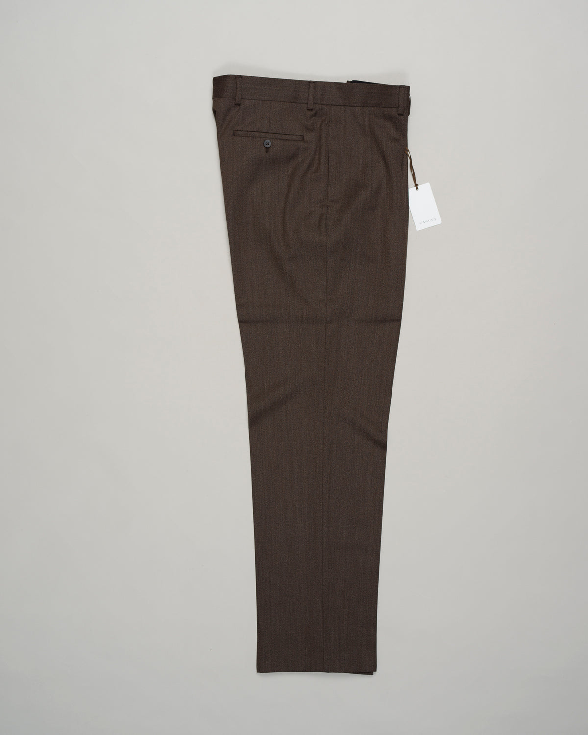 Caruso Pleated Covert Wool Trousers / Brown