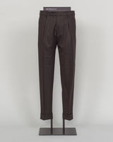 Berwich Chiaia Long Wool Covert Trousers / Brown