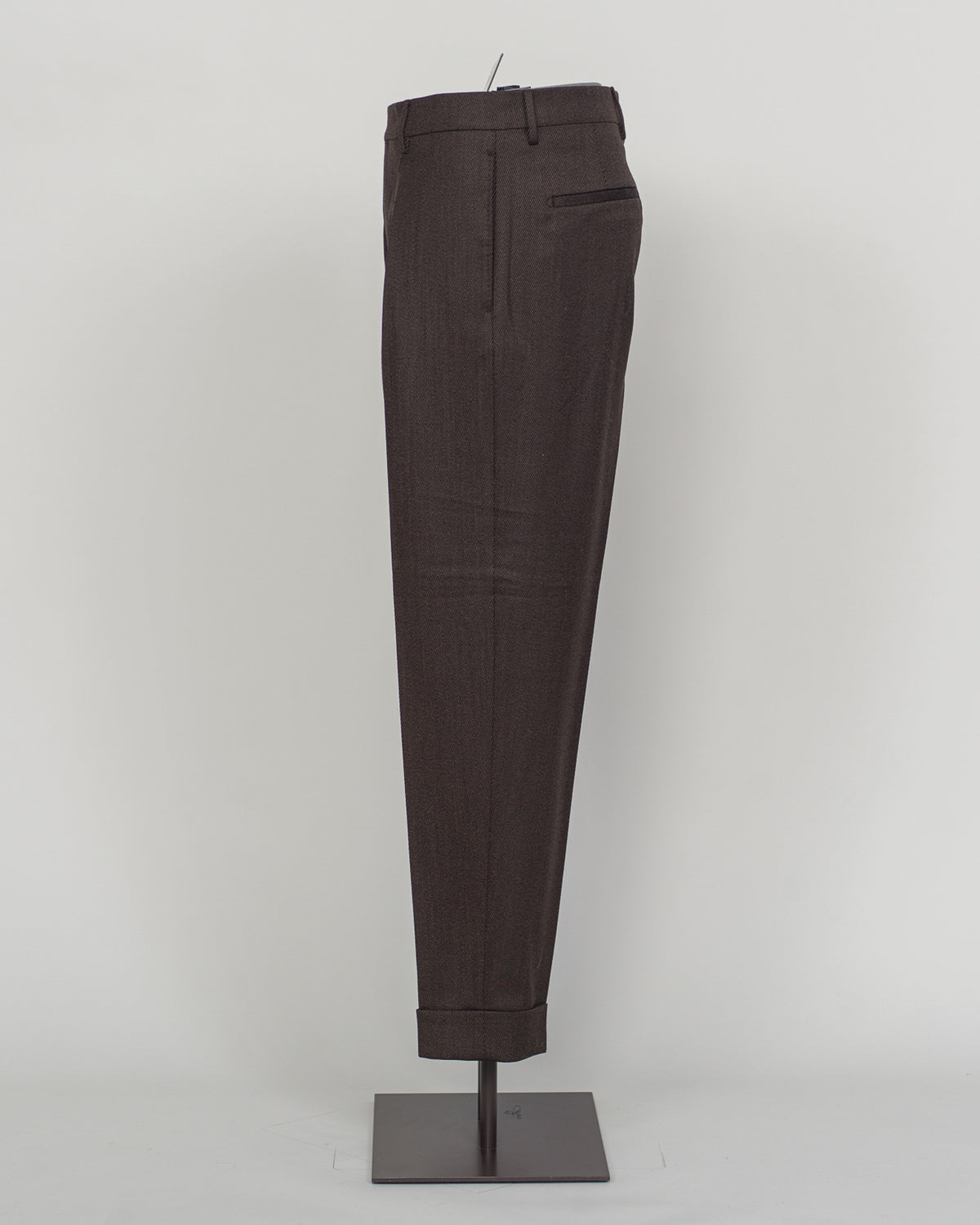Berwich Chiaia Long Wool Covert Trousers / Brown