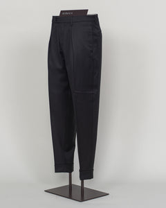 Italian tailoring meets modern comfort in these Berwich Chiaia long trousers. Crafted from a refined wool-stretch blend, they deliver a sharp, structured silhouette with the ease of movement essential for daily wear. The classic black colorway pairs seamlessly with blazers and shirts across seasons. Designed for the discerning man who values both precision fit and practical performance.