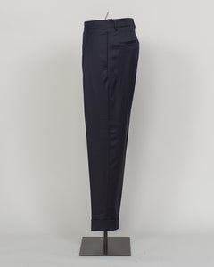 Italian tailoring meets contemporary comfort in these Berwich Chiaia trousers. Crafted from long-staple wool with subtle stretch, they drape with precision while moving with you. Navy provides versatile elegance across seasons. A refined foundation for tailored wardrobes.&nbsp;