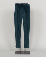 Berwich Chiaia Long Corduroy Trousers / Petrol