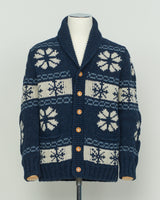 G.R.P. Firenze Casa Isaac Patterned Heavy Cardigan / Indigo Blue