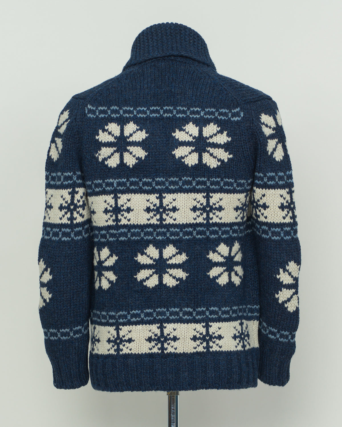 G.R.P. Firenze Casa Isaac Patterned Heavy Cardigan / Indigo Blue