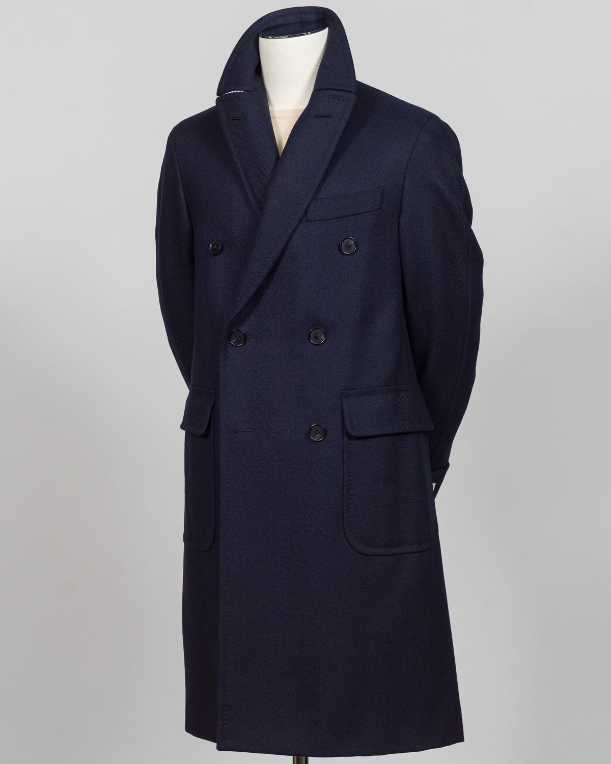 Caruso Wool & Cashmere Otello Overcoat / Navy