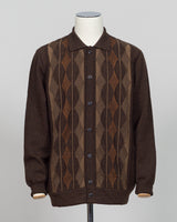 Italian craftsmanship meets timeless design in this G.R.P. Firenze argyle cardigan. The intricate argyle pattern in warm brown tones adds sophisticated visual interest to an elevated everyday piece. Fine knit construction delivers comfort and durability through repeated wear and layering.

Perfect for layering over dress shirts or wearing standalone, this cardigan transitions seamlessly from office to weekend. The classic pattern and neutral colorway pair effortlessly with tailored trousers, jeans, or knitw
