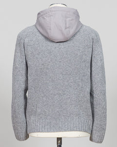 A relaxed layering essential in sumptuous bouclé knit. Gran Sasso's full-zip hoodie bridges the gap between structured knitwear and effortless comfort—perfect for weekend dressing or layering over basics. The light grey tone pairs seamlessly with tailored trousers or casual denim. Italian craftsmanship meets approachable luxury in a piece that works as hard as you do. Gran Sasso Full-Zip Bouclé Hoodie / Light Grey