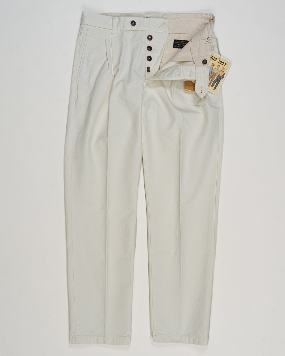 Tela Genova Gabardine Trousers / Cream