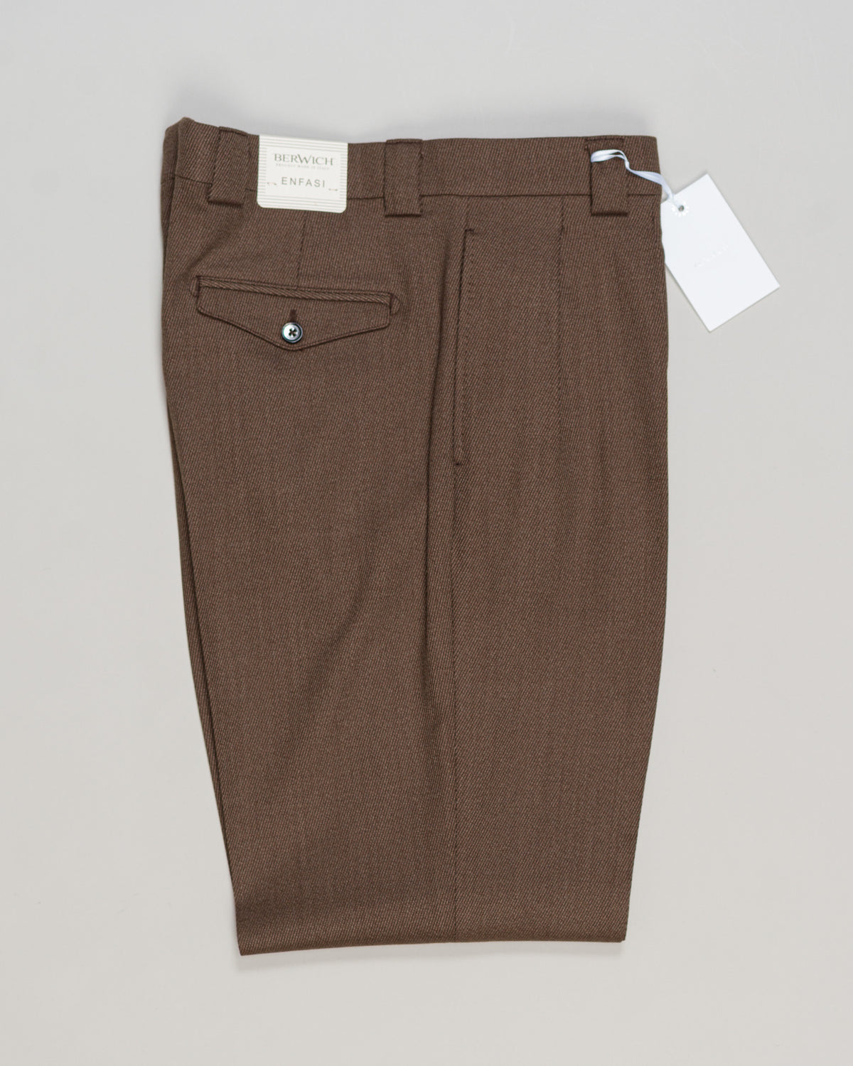 Berwich Pleated Wide Trousers / Light Brown