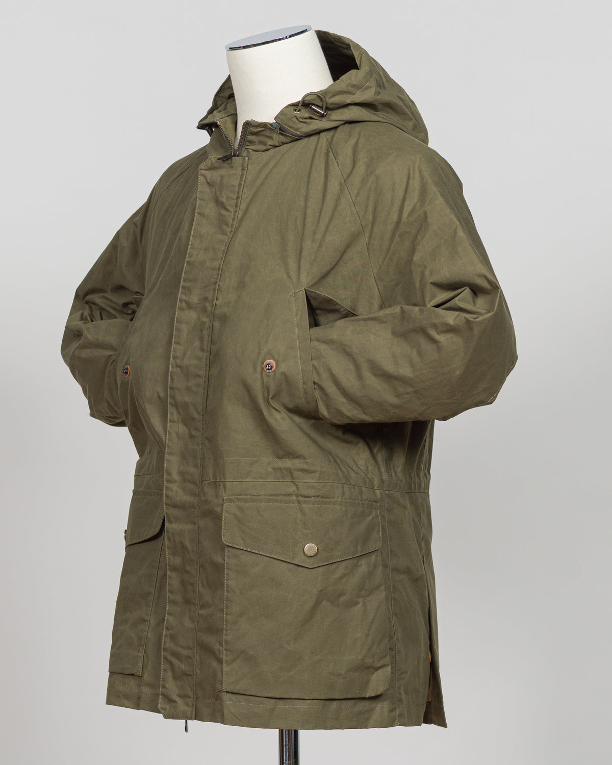 L'Impermeabile Waxed Cotton Short Parka / Green