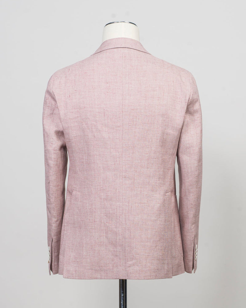 Composition: 56% Linen 44% Cotton&nbsp;
Modello: Monte Carlo / 1SMC22K
Color: Rosa / EY924
Unconstructed shoulder
Unlined
2 Buttons

Notch lapel
Patch pockets
Side vents
Made in Martina Franca, Italy