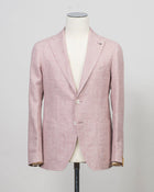 Composition: 56% Linen 44% Cotton 
Modello: Monte Carlo / 1SMC22K
Color: Rosa / EY924
Unconstructed shoulder
Unlined
2 Buttons

Notch lapel
Patch pockets
Side vents
Made in Martina Franca, Italy