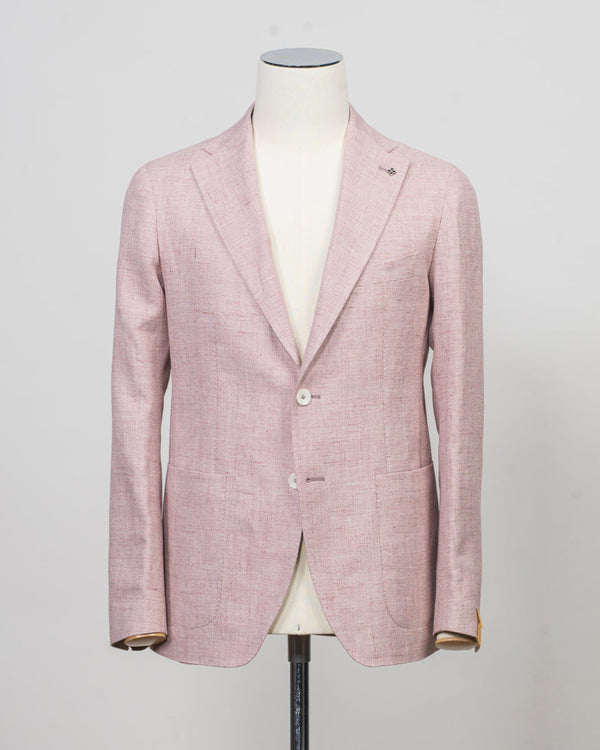 Composition: 56% Linen 44% Cotton&nbsp;
Modello: Monte Carlo / 1SMC22K
Color: Rosa / EY924
Unconstructed shoulder
Unlined
2 Buttons

Notch lapel
Patch pockets
Side vents
Made in Martina Franca, Italy
