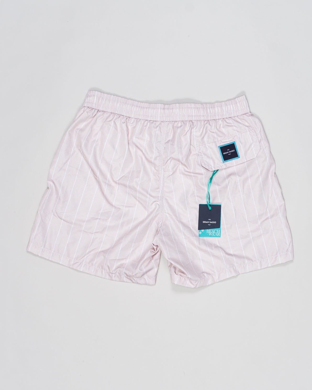 Gran Sasso Chalk Stripe Swim Shorts / Light Beige