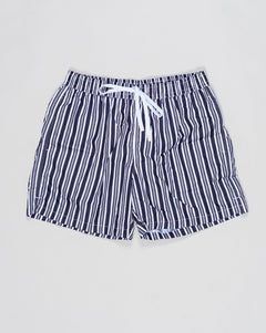 Composition: 100% Recycled Microfiber
Color: 598 / Navy
Article: 90102 / 44800
Model: Costume da bagno
Made in Italy Gran Sasso Striped Swim Shorts / Navy