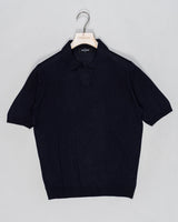 Composition: 100% Silk
Color: 597 / Navy
Article: 43129 / 23503
Model: Tennis M/M
Made in Italy Gran Sasso Capri Collar Silk Knit / Navy
