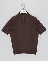 Composition: 100% Silk
Color: 184 / Dark Brown
Article: 43129 / 23503
Model: Tennis M/M
Made in Italy Gran Sasso Capri Collar Silk Knit / Dark Brown