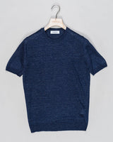 Composition: 100% Linen
Color: 590 / Blue
Article: 57177 / 24801
Model: Paricollo M/M
Made in Italy Gran Sasso Knitted Linen T-Shirt / Blue