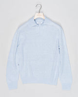 Composition: 68% Linen 32% Cotton
Color: 520 / Light Blue
Article: 23160 / 18658
Model: Tennis M/L
Made in Italy Gran Sasso Ribbed Collar Knit / Light Blue