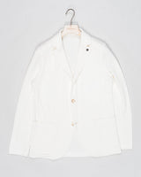 Composition: 68% Linen 32% Cotton
Color: 001 / White
Article: 57156 / 18652
Model: Giacca M/L
Made in Italy Gran Sasso Knitted Blazer / White