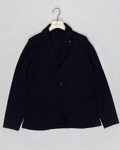 Composition: 68% Linen 32% Cotton
Color: 099 / Black
Article: 57156 / 18652
Model: Giacca M/L
Made in Italy Gran Sasso Knitted Blazer / Black