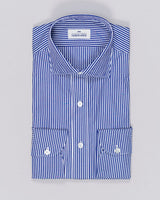 Composition: 100% Cotton
Mother of pearl buttons
Article: W015 608
Model: Regentsoft
Color: Blue &amp; White
Made in Italy Alessandro Gherardi Striped Cotton Shirt / Blue &amp; White