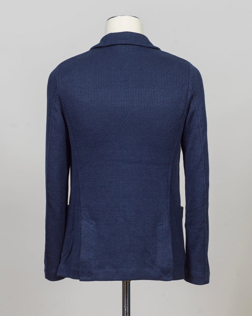 Composition: 68% Linen 32% Cotton
Color: 598 / Blue
Article: 57156 / 18652
Model: Giacca M/L
Made in Italy Gran Sasso Knitted Blazer / Blue