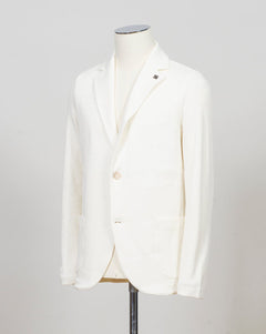Composition: 68% Linen 32% Cotton
Color: 001 / White
Article: 57156 / 18652
Model: Giacca M/L
Made in Italy Gran Sasso Knitted Blazer / White