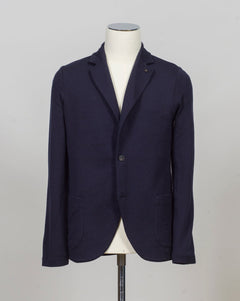 Composition: 100% Virgin Wool
Color: 598 / Navy
Article: 57156 / 14512
Model: Giacca M/L
Made in Italy Gran Sasso Knitted Wool Blazer / Navy
