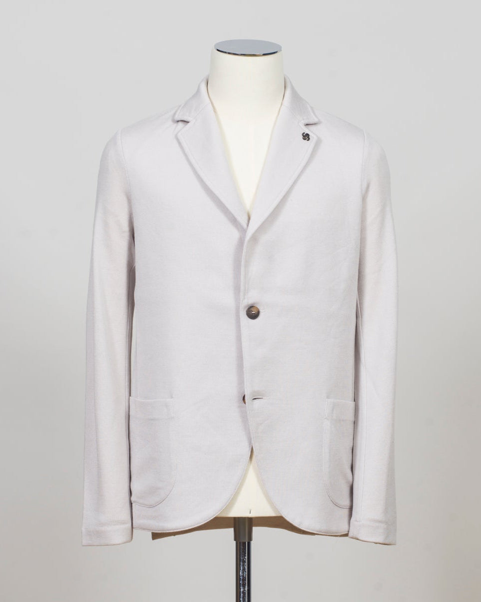Composition: 100% Virgin Wool
Color: 051 / Light Grey
Article: 57156 / 14512
Model: Giacca M/L
Made in Italy Gran Sasso Knitted Wool Blazer / Light Grey