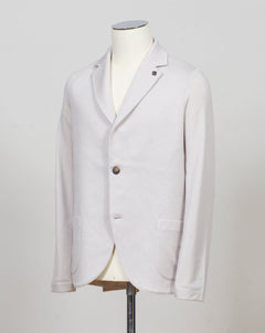 Composition: 100% Virgin Wool
Color: 051 / Light Grey
Article: 57156 / 14512
Model: Giacca M/L
Made in Italy Gran Sasso Knitted Wool Blazer / Light Grey