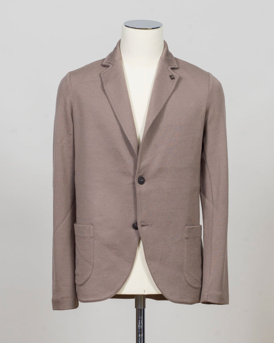 Composition: 100% Virgin Wool
Color: 148 / Taupe
Article: 57156 / 14512
Model: Giacca M/L
Made in Italy Gran Sasso Knitted Wool Blazer / Taupe