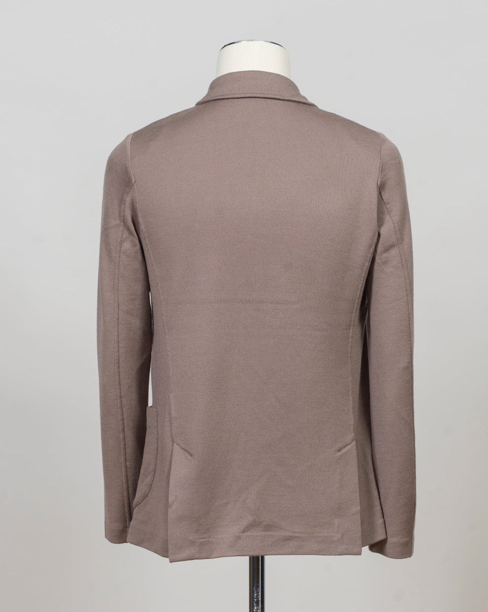 Composition: 100% Virgin Wool
Color: 148 / Taupe
Article: 57156 / 14512
Model: Giacca M/L
Made in Italy Gran Sasso Knitted Wool Blazer / Taupe