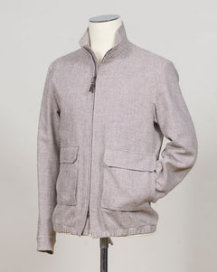 Composition: 57% Linen 27% Polyamide 16% Cotton
Article: GI000633U 17154
Color: 8600 / Light Brown
Made in Italy Herno Puppytooth Bomber Jacket / Light Brown