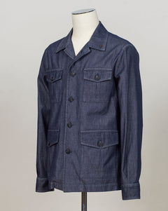 Model: 78110/56100
Material: 98 % Cotton 2% Polyester
Color: 598 Dark Denim Blue
Made in Italy Gran Sasso Denim Overshirt / Dark Blue