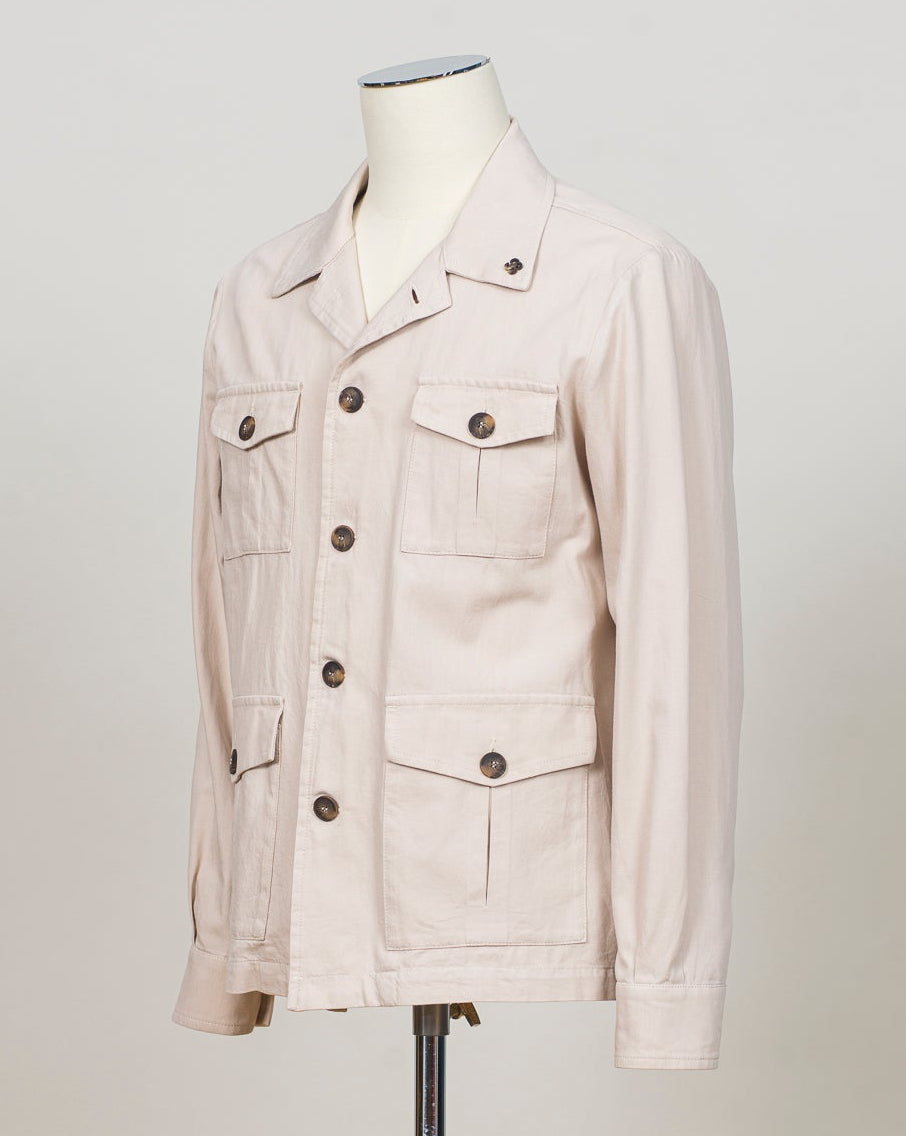 Model: 78110/56100
Material: 100% Cotton
Color: 012 Light Beige
Made in Italy Gran Sasso Cotton Twill Overshirt / Light Beige