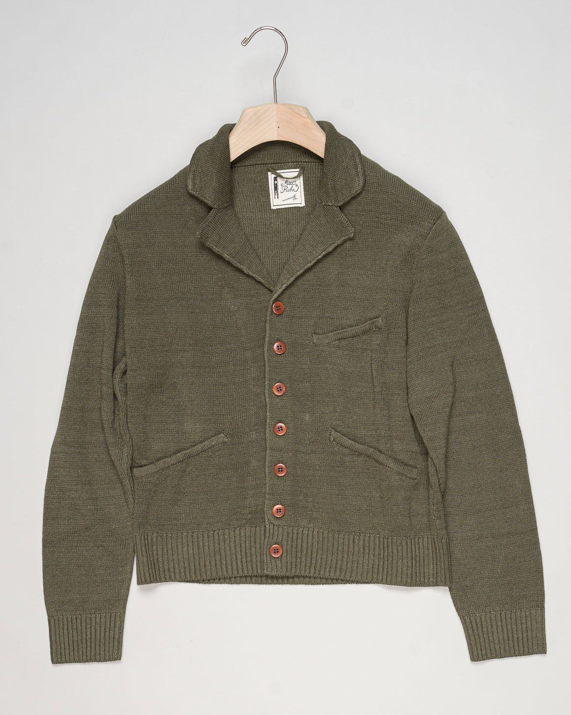 Composition: 100% Linen
Article: MAX 3 Linen Short Jacket A
Color: Tobacco
Made in Italy
G.R.P. Firenze x Max Rohr Knit Jacket &nbsp;/ Green