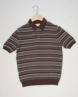 Short sleeve polo shirt in cotton from Maglificio G.R.P. 1973 Firenze
Composition: 100% Gassed Cotton
Short Sleeves
3 Buttons
Article: FOLK1 PSSGSP7III
POLO S/S
Color: BROWN with blue and ecru detailing&nbsp;
Made in Italy G.R.P. Firenze CASA-ISAAC Folk Polo / Brown