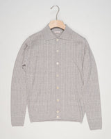 Art. 4203982558
Col. 260 Light Brown
54% Merino Wool 46% Linen Stenströms Ribbed Wool &amp; Linen Cardigan / Light Brown
