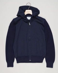 Art.&nbsp;23137/76011
Col. 598 Navy
Two-way zipper
98% cotton 2% polyamide
Made in Italy Gran Sasso Heavy Cotton Full-Zip Hoodie / Navy