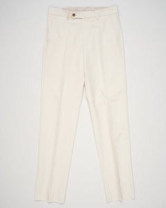 Composition: 97% Cotton 3% Elastan
Model: Sauma22
Article: PU19SAUMA22CHINO03
Color: Ecru
Made in Martina Franca, Puglia, Italy Berwich Cotton Chinos / Ecru