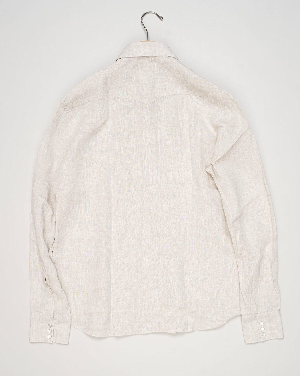 Composition: 100% Linen
Snap buttons on front and cuffs
Article: 1082 921
Model: WEST
Color: Light Beige
Made in Italy Alessandro Gherardi Linen Western Shirt / Light Beige