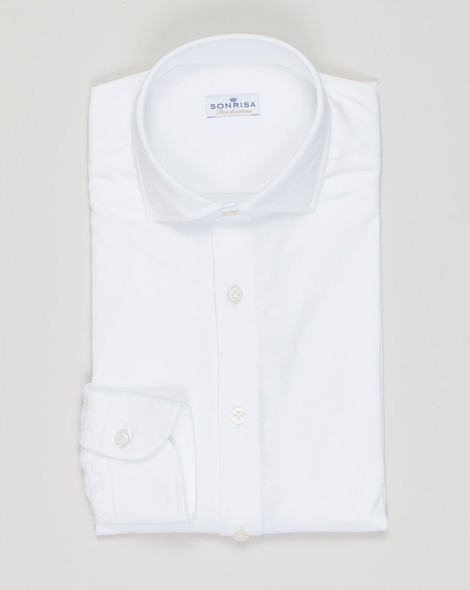 Composition: 100% Cotton
Article: J133
Model: FJ17
Collar: B878
Color: White / 01
Made in Italy Sonrisa Cotton Jersey Shirt / White