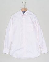 Drake's Narrow Stripe Button-Down Poplin Shirt / Pink