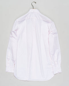Drake's Narrow Stripe Button-Down Poplin Shirt / Pink