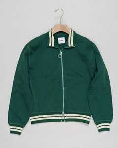 Drake's Stripe Accent Jersey Tracktop / Green & Ecru