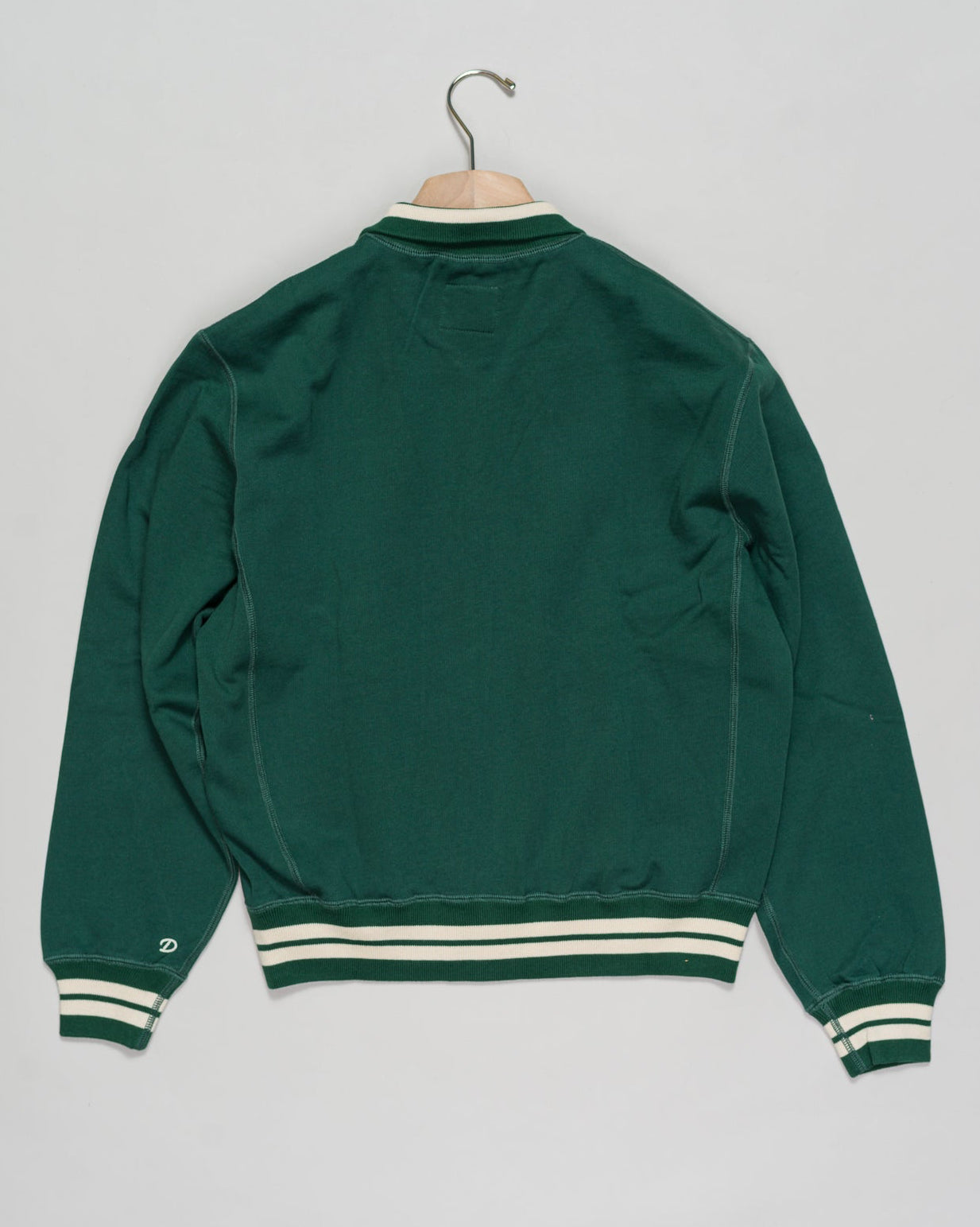 Drake's Stripe Accent Jersey Tracktop / Green & Ecru